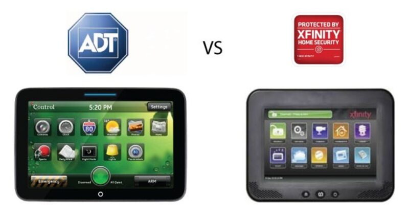 What are the main differences between ADT and Xfinity home security systems