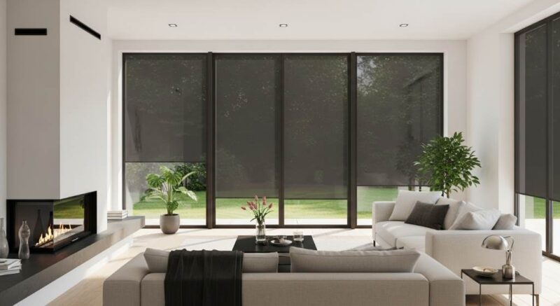 Residential window tinting enhancing modern interior design