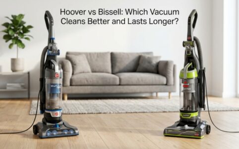 Hoover vs Bissell vacuum comparison showing carpet cleaning performance and suction power test